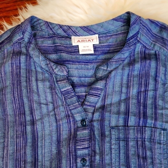 Ariat Ladies Caroline Indigo Striped Tank Top - Picture 2 of 4
